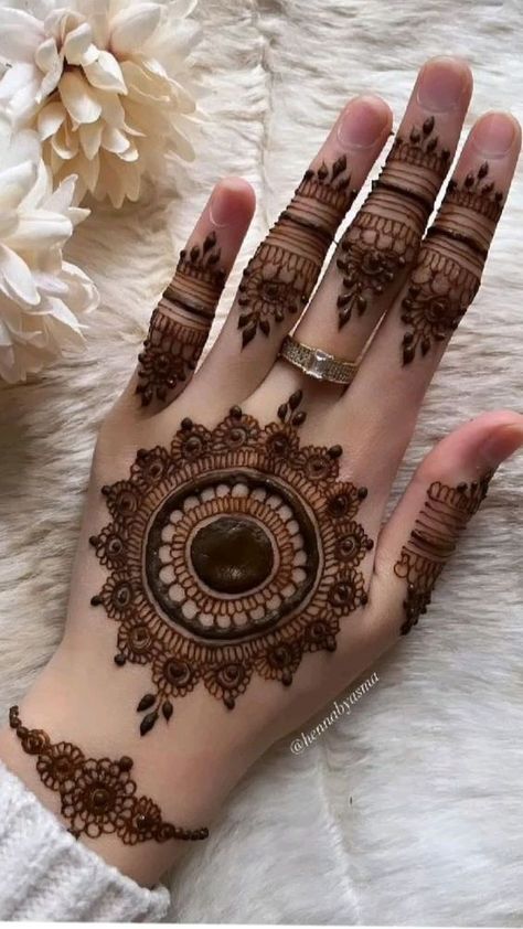 Mystic Trails: Timeless Traditions in Henna Artistry Back Mehndi Designs Hands Latest, Back Hand Mehndi Designs Simple Beautiful, Mahndi Pic Simple, Henna Flower, Mehedi Design, Back Hand Mehndi, Random Products, Heena Design, Henna Wedding