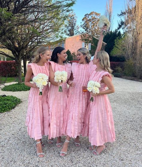 Beautiful bridesmaids in the Aje Hybrid Midi Dress. Bookings at The Volte available for bridesmaids too! #bridesmaids #aje #dresshire… | Instagram Light Pink Bridesmaid Dresses, Summer Wedding Photos, Gorgeous Bridesmaid Dresses, Midi Bridesmaid Dress, Midi Dress Pink, Pink Bridesmaid Dress, Dress Hire, Pink Bridesmaid Dresses, Bridesmaid Outfit