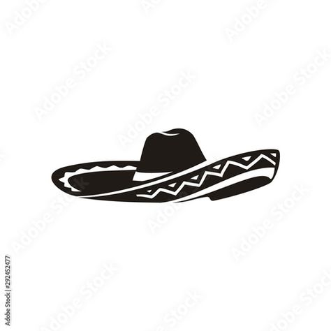 Mariachi Hat Tattoo, Mexican Hat Tattoo, Sombrero Tattoo, Mariachi Hat, Skeleton Silhouette, Image Simple, Cool Tattoo Drawings, Silhouette Logo, Hat Vector