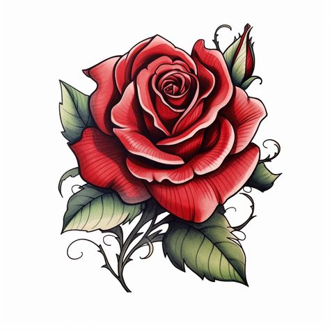 Chicano Rose Tattoo, Japanese Rose Tattoo, Rose Tattoo Color, Hibiscus Tattoo Design, Lion And Rose Tattoo, Traditional Rose Tattoo, Tattoo Design For Women, Rose Tattoo Ideas, Skull Rose Tattoos