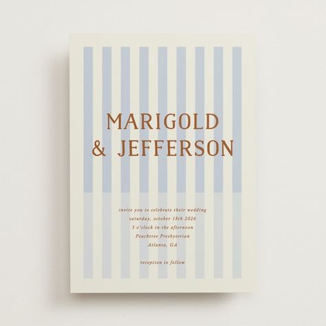 Stripes Wedding Invitations by Kelly Ambrose | Minted Modern Vintage Wedding Invitations, Modern Vintage Wedding, Striped Wedding Invitations, Wedding Invitations Modern, Grand Wedding, Striped Wedding, Modern Wedding Invitation, Font Inspiration, Vintage Wedding Invitations