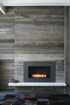 wood finish porcelain tile fireplace surround - Google Search Wood Fireplace Surrounds, Fireplace Tile Surround, Wooden Wall Panels, Fireplace Remodel, Wood Fireplace, Home Fireplace, Fireplace Makeover, Modern Fireplace, Fireplace Tile