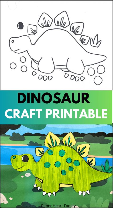 4 Printable Dinosaur Crafts For Some Dino Fun! Pterodactyl Craft, Road Trip Toys, Dinosaur Crafts Preschool, Dinosaur Craft, Storytime Crafts, Dinosaurs Preschool, Quick And Easy Crafts, Winter Activities For Kids, Dinosaur Crafts