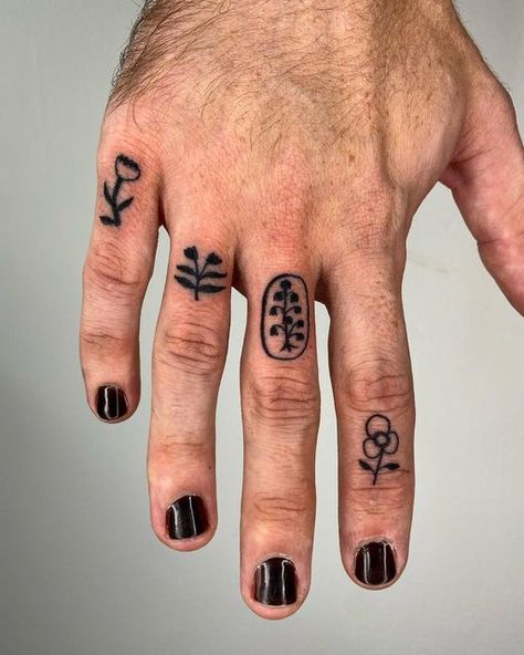 ☆LLeweLLyn Mejia☆ folk tattoos on Instagram: "Signet ring and and a bunch of other tiny flower jewels nice lil composition. Booking January February LA❤️" Folk Tattoos, M Tattoos, Tiny Flowers, Signet Ring, Tatting, Tattoo Ideas, Composition, Stamp, Tattoos