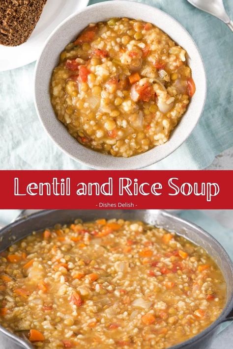 This lentil and rice soup recipe is a thick and chunky soup that is both yummy and easy. The instant pot does most of the work so you can enjoy a comforting and warming meal in no time… More Rice Soup Instant Pot, Lentil And Rice, Chunky Soup, Warm Soup Recipes, Stews Recipes, Vegetable Soups, Soup Instant Pot, Soups Recipes, Rice Soup Recipes