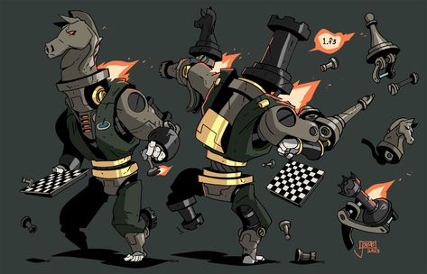 ArtStation - Chesster Barnes Jesse Turner, Chess Playing, Two Face Batman, Idle Game, Arte Robot, Character Collection, Boku No Hero Academia Funny, Fantasy Creatures Art, Robot Design