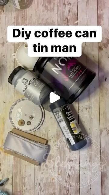 Colette L. Baran on Instagram: "Diy Coffee Can Tin Man #easycrafts #dollartreediy #repurpose #upcycle #wizardofoz #falldecor" Men Home Decor, Coffee Tin, Tin Man, Autumn Crafts, Instagram Diy, Diy Coffee, Tree Diy, Tin Can, Dollar Tree Diy