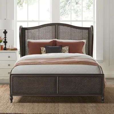 Wood Bed Set, Cane Bed, Rattan Bed, Wingback Bed, Bed Queen, Hillsdale Furniture, Wingback Headboard, Queen Mattress Size, Headboard Designs