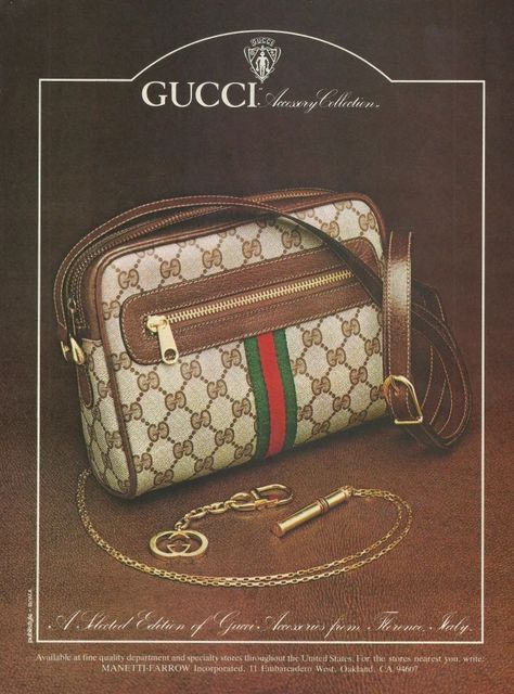 Vintage Gucci Bag Fashion Ads from 1980 September Issue of Vogue Magazine Gucci Advertisement, Vogue Magazine Fashion, Gucci Ad, Vintage Gucci Purse, Vintage Gucci Bag, Yeezy Fashion, Gucci Vintage Bag, Vintage Designer Fashion, Fashion Ads