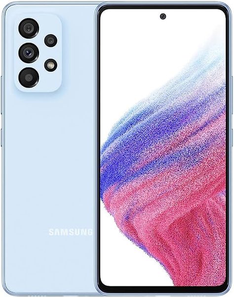 Amazon.com: Samsung Galaxy A53 5G (128GB, 6GB) 6.5" 120Hz Full HD+, IP67 Water Resistant, Dual SIM GSM 4G Volte Unlocked (for US + Global) International Model A536E/DS (25W Charging Cube Bundle, Awesome Blue) : Cell Phones & Accessories Mobile Logo, Led Bed Frame, Graffiti Wallpaper Iphone, Unlocked Phones, Smartphone Accessories, Arm Chairs Living Room, Samsung Phone, Galaxy Phone, Ram