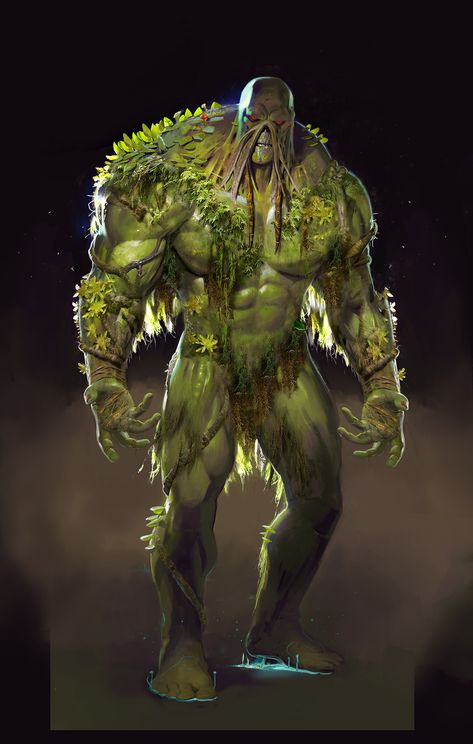 swamp thing, marco nelor on ArtStation at https://www.artstation.com/artwork/LzrEw Swamp Creature Concept Art, Swamp Creature, Swamp Thing, Justice League Dark, Rpg Characters, Arte Dc Comics, Manama, Dc Characters, Arte Fantasy