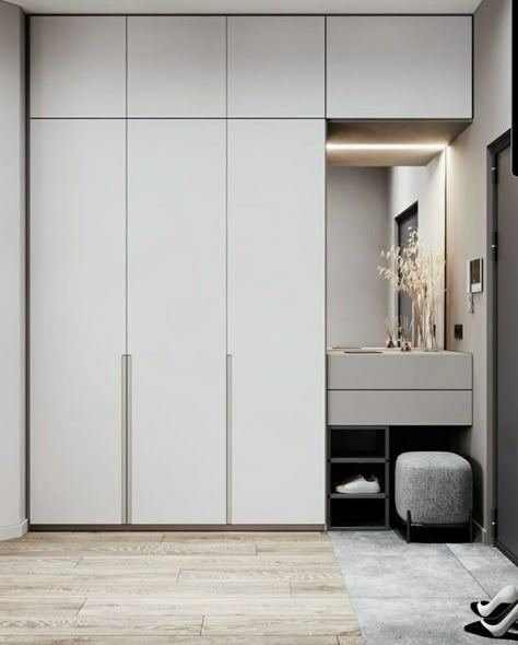 Gray Closet, Closet Idea, Vstupná Hala, Closets Design, Modular Wardrobes, Wardrobe Lighting, Closet Design Layout, Modern Cupboard Design, Wardrobe Door Designs