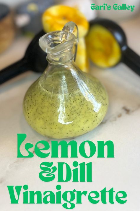 Lemon and Dill Vinaigrette Lemon Herb Vinaigrette Recipe, Lemon Dill Salad Dressing, Salad Dressing With Dill, Lemon Dill Vinaigrette, Dill Vinaigrette Dressing, Dill Salad Dressing Recipe, Lemon Dill Dressing, Dill Vinaigrette, Lemon Basil Vinaigrette