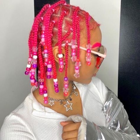 Pink Dreadlocks, Dyed Natural Hair, Braids With Beads, Girls Hairstyles Braids, Natural Hair Styles Easy, Girls Braids, Hair Laid, Baddie Hairstyles, Box Braids Hairstyles