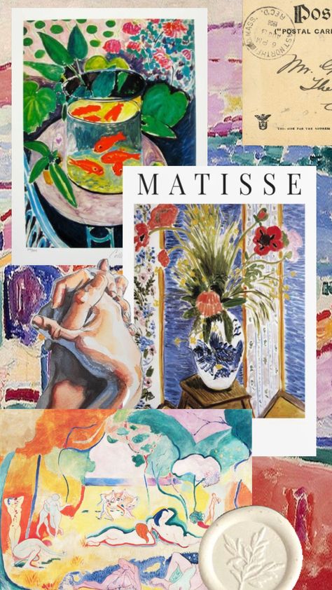 Matisse Paintings Wallpaper, Matisse Art Wallpaper, Matisse Paintings Aesthetic, Henri Matisse Wallpaper, Artist Aesthetic Painting, Henri Matisse Collage, Matisse Wallpaper, Matisse Aesthetic, Matisse Collage