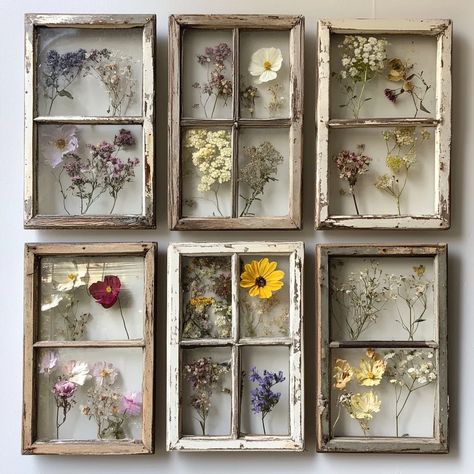 Turning Old Windows into Eco-Friendly Wall Art - Recipes Time Antique Window Wall Decor, Old Window Pane Ideas Wall Decor, Window Frame Wall Decor, Old Window Art, Old Window Crafts, Window Wall Art, Reclaimed Windows, Art Recipes, Mouse Hole