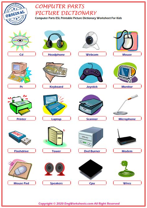 Parts Of A Computer For Kids, Ict Picture, Input Devices Of Computer For Kids, Computer Parts For Kids, Parts Of Computer Worksheet, Computer Parts Images, Parts Of Computer Drawing, Computer Parts Drawing, Parts Of Computer