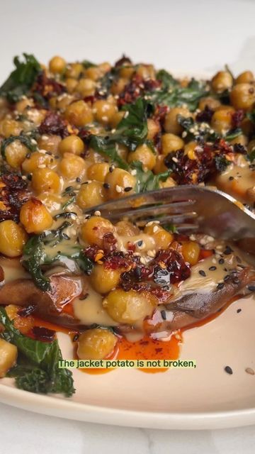 Sweet Potatoes With Tahini Butter, Sweet Potato With Chickpeas, Sweet Potatoes Chickpeas, Sweet Potatoes With Tahini Butter Chickpeas, Stuffed Sweet Potato Recipes Vegetarian, Tahini Butter Recipes, Tahini Sweet Potato, Sweet Potato Tahini, Bake A Sweet Potato