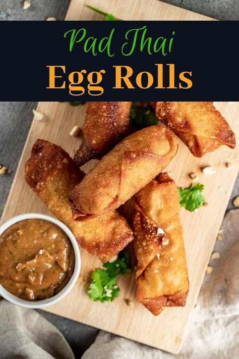 Egg Roll Filling Ideas, Thai Egg Rolls, Egg Roll Wrapper, Chinese Egg Rolls, 2024 Meals, Springtime Recipes, Chicken Egg Rolls, Chicken Pad Thai, Asian Meals