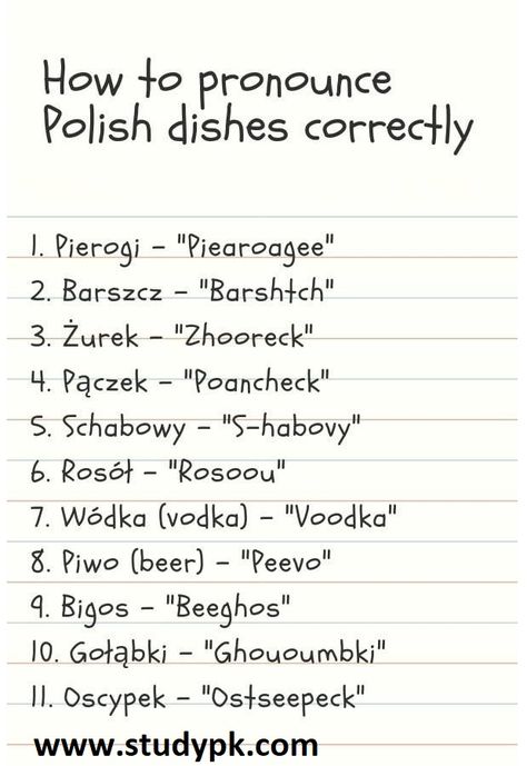 Polish Food Cheat sheet How to Ask For It And remember… pierogi is plural Because they are like potato chips, you can’t eat just one!! Polish Sayings, Learning Polish, Poland Facts, Polish Alphabet, Poland Trip, Polish Dishes, Polish Foods, Polish Quotes, Learn Polish