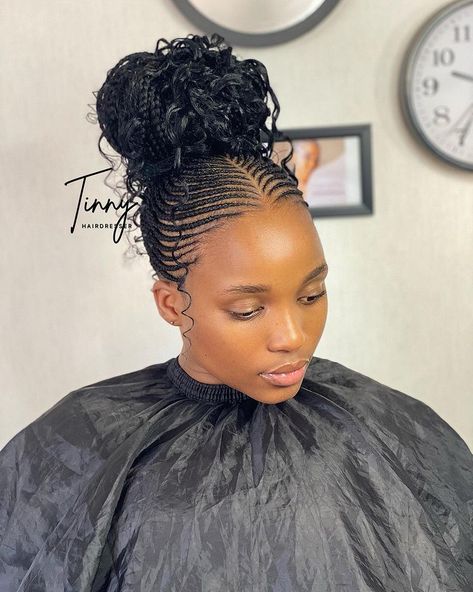 𝗧𝗿𝗶𝗯𝗮𝗹 𝗯𝗿𝗮𝗶𝗱𝘀____😍❤️ (cornrows in the front with knotless braids at the back) #myhandworks | Instagram Feed In Braids Cornrows Straight Back, Vacay Braids, High Ponytail Cornrows, Fire Hairstyles, Straight Up Hairstyles, Carrot Hairstyles, Latest Hair Braids, Vacation Hair, Cornrows Natural Hair