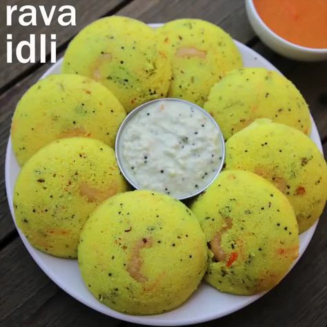 Hebbar's Kitchen on Instagram: “rava idli recipe - how to make rava idli  full recipe: bit.ly/2xyeuPq clickable link @hebbars.kitchen  #Idli #Semolina #Batting…” Hebbars Kitchen Recipes, Rava Idli Recipe, Rava Idli, Hebbars Kitchen, Hebbar's Kitchen, Idli Recipe, Food F, Chicken And Spinach, Coconut Chutney