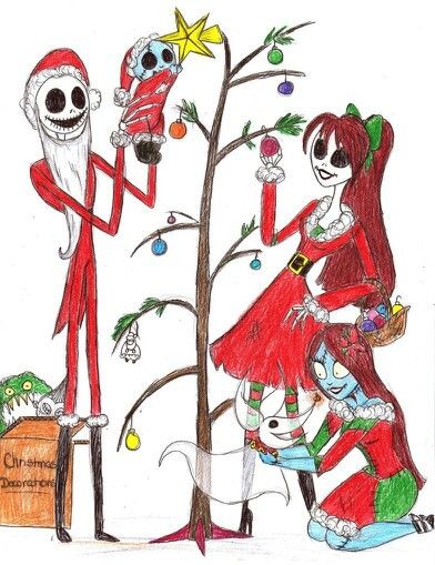 Jack Sally and their kids Jack Y Sally, Tim Burton Art, Snoopy Images, Chalk Drawings, Jack And Sally, The Night Before Christmas, Christmas Drawing, Amazing Art Painting, Nightmare Before