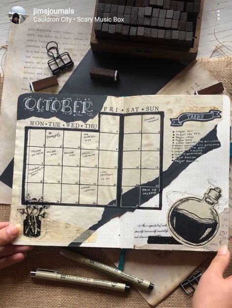 Bujo Dark Academia, Bulett Journal Ideas, Dark Academia Bullet Journal, Dark Academia Notes, Witchy Bullet Journal, Dark Academia Journal, Homemade Journal, Bullet Journal Cover Ideas, Bulletin Journal Ideas