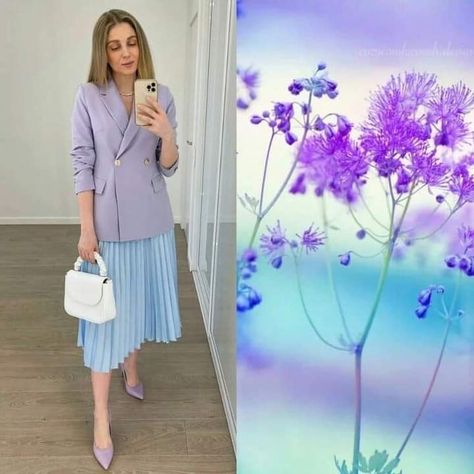 Harmony Clothes, Lilac Coat, Informal Attire, Classic Outfits For Women, Bride Dress Simple, Blazer Outfits Casual, Colour Combinations Fashion, Color Blocking Outfits, Color Combinations For Clothes