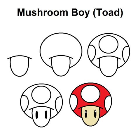 How To Draw Toad From Mario, How To Draw Toad Step By Step, Disney Drawing Tutorial, Cool Easy Drawings, Hand Art Kids, Doodle Characters, Drawing Cartoon Faces, Drawing Sheet, Stitch Drawing