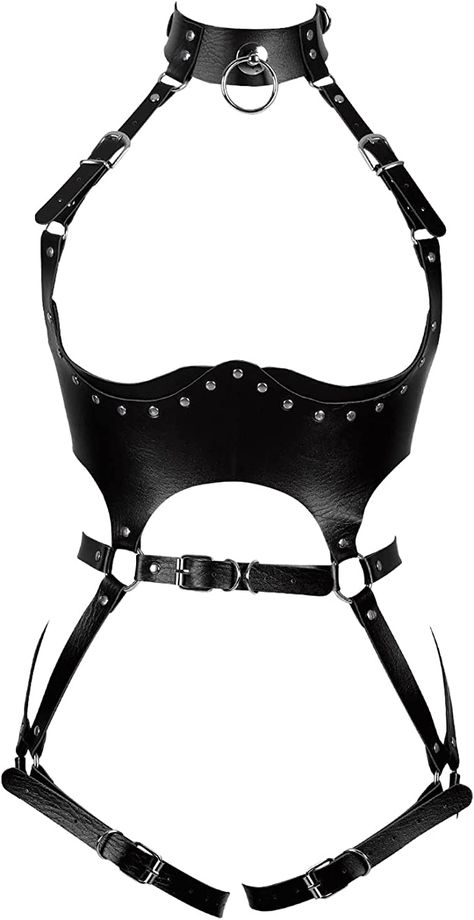 Amazon.com: Women Rave Punk Body Harness Lingerie Leather Chest Caged Bra Body Chains Jewelry Full Hollow Out Frame Adjust Belts (Pink): Clothing, Shoes & Jewelry Body Harness Outfits, Leather Harness Women, Harness Outfit, Leather Garter Belt, Full Body Harness, Leather Handcuffs, Harness Fashion, Leather Garter, Harness Belt