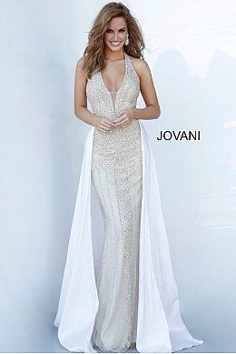 Crystal Prom Dress, Jovani Prom, Pageant Gown, Over Skirt, Halter Prom Dresses, Prom Dresses Jovani, Prom Long, Jovani Dresses, Unique Prom Dresses