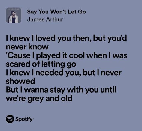 #spotify #lyrics #say_u_wont_let_go Say You Wont Let Go Spotify, Say You Wont Let Go Lyrics, Let It Go Lyrics, Say You Wont Let Go, Let It All Go, God Made Me, Signs Funny, Spotify Lyrics, Music Quotes Lyrics