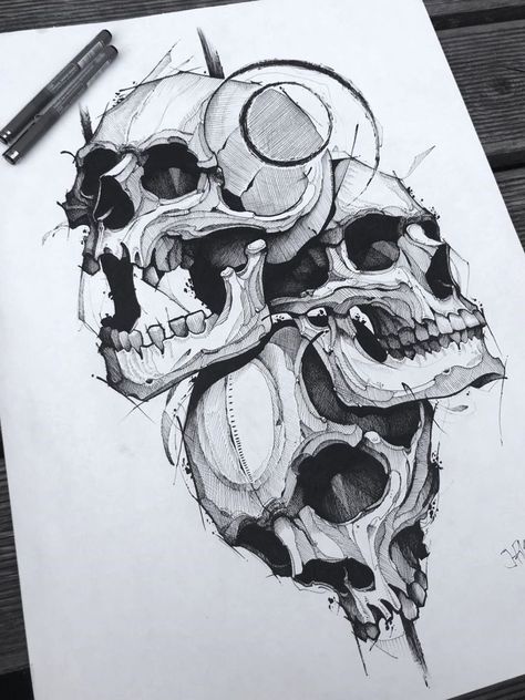 Three Skulls Tattoo, Skulls Tattoo Design, Skull Drawing Tattoo, Skulls Tattoo, Geisha Tattoo Design, Bible Verse Tattoos, Skull Sleeve Tattoos, Small Tattoos With Meaning, Skull Art Drawing