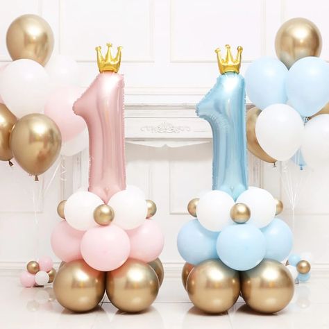 Princess First Birthday, First Birthday Balloons, Balloon Tower, Deco Ballon, 1st Birthday Balloons, One Year Birthday, 1st Birthday Party Decorations, Balloon Kit, Balloon Sculptures