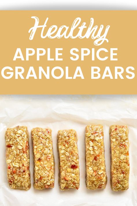 Apple Spice Oatmeal, Healthy Granola Bar Recipe, Apple Granola Bars, Healthy Granola Bar, Healthy Homemade Granola Bars, Spice Oatmeal, Homemade Granola Bars Healthy, Oatmeal Bars Healthy, Healthy Homemade Granola