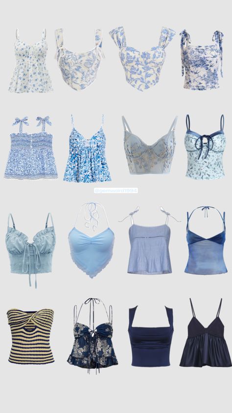 Blue Top Summer Outfit, Beach Aesthetic Outfits Summer, Cute Blue Summer Outfits, Mamma Mia Tops, Blue White Summer Outfit, Greece Vibes Outfit, Light Blue Summer Outfit, Summer Greek Outfits, Cute Outfits For Greece