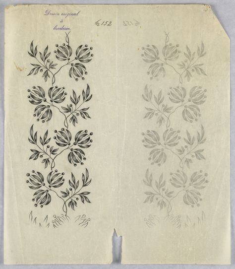 Designs for embroidery | Smithsonian Institution Floral Motif Design, Name Drawings, Designs For Embroidery, Nature Art Drawings, French Pattern, Flower Art Drawing, Textile Pattern Design, Needlework Patterns, Miniature Diy