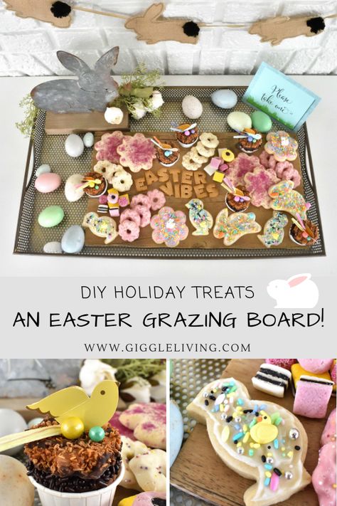 Create an Easter dessert grazing board for holiday celebrations! Dessert Grazing Board, Diy Easter Desserts, Mini Carrot Cake, Easter Bunny Cupcakes, Easy Diy Ideas, Alphabet Cookies, Easter Sugar Cookies, Easter Bunny Cake, Grazing Board