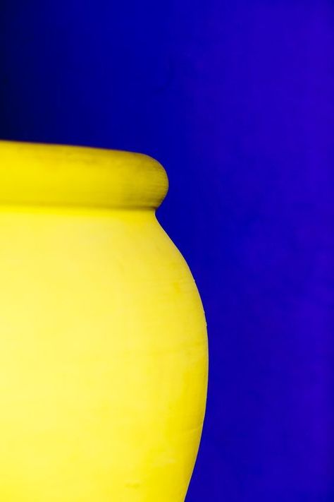 Blue Pantone, Yves Klein Blue, Yellow Photography, Pottery Pots, Foto Art, Color Inspo, Colour Board, Klein Blue, Mellow Yellow