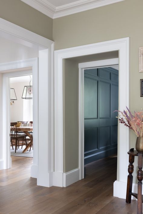 Throughout the ground floor we replaced all architrave, skirting and plaster coving to match perfectly with the original, which had been removed in certain areas years prior. 📸 | @paullmcraig #periodmouldings #interiormouldings #mouldings #skirting #architrave #plinthblocks #picturerail #dadorail #plastercoving #perioddoors #woodpanelling #interiors #interiordesign #home #decor #heritage #skipton #ilkley #yorkshire #thesecretdraweryorkshire Architrave Ideas, Architrave Door Frames, Architrave Door, Window Trims, Plaster Coving, Secret Drawer, Cream Room, Plinth Blocks, Dado Rail