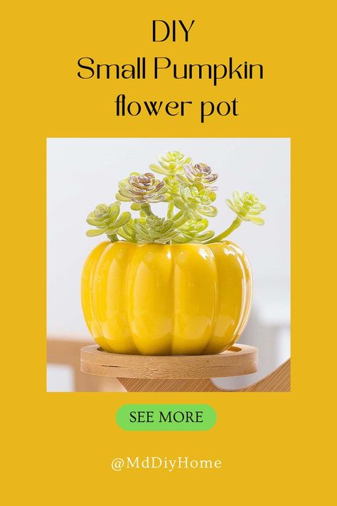 how to make Small and exquisite flower pot, pumpkin car-like shape, do your Thumbelina, cultivate lovely succulent plants, fresh environment, give you a mood. Pumpkin Flower Pot, Pumpkin Flower Pots, Cement Craft Ideas, Halloween Pumpkin Diy, At Home Diy, Pumpkin Flower, Cement Planters, Unique Planter, Cement Crafts