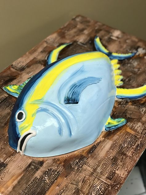 Fish Grooms Cake Ideas, Fish Grooms Cake, Fondant Fish Cake, Simple Fish Cake Birthday, Cake With Fish Design, Fish Shaped Cake Birthdays, Tuna Fish Cakes, Fish Cake Birthday, Tuna Fishing