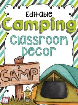 Camping theme decor | TPT Teaching Rules, Camping Room, Camp Read, Camping Classroom, Camping Theme Classroom, Mrs Hudson, Whole Brain Teaching, Classroom Rules, New Classroom