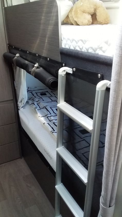 Caravan Bunk Beds Ideas, Camper Bunk Bed Rails, Rv Bunk Bed Rails, Caravan Bunk Beds, Bunk Bed Rail, Caravan Bunks, Camper Bunk Beds, Utility Trailer Camper, Rv Bunk Beds