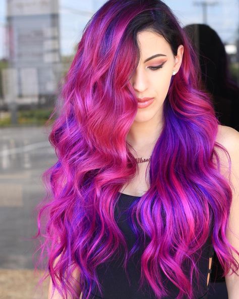 Wild Hairstyles, Guytang Mydentity, Vivid Hair, Sunset Hair, Dyed Hair Blue, Color Formulas, Vivid Hair Color, Cute Hair Colors, Ladies Hair