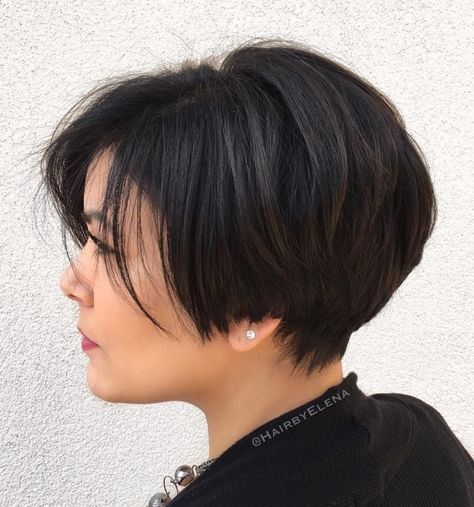 Glamorous Long Pixie Cut Long Sleek Hair, Pixie Bob Haircut, Bob Hairstyles For Thick, Long Pixie Cuts, Trendy Short Haircuts, Short Hairstyles For Thick Hair, Best Short Haircuts, Short Bob Haircuts, Penteado Cabelo Curto