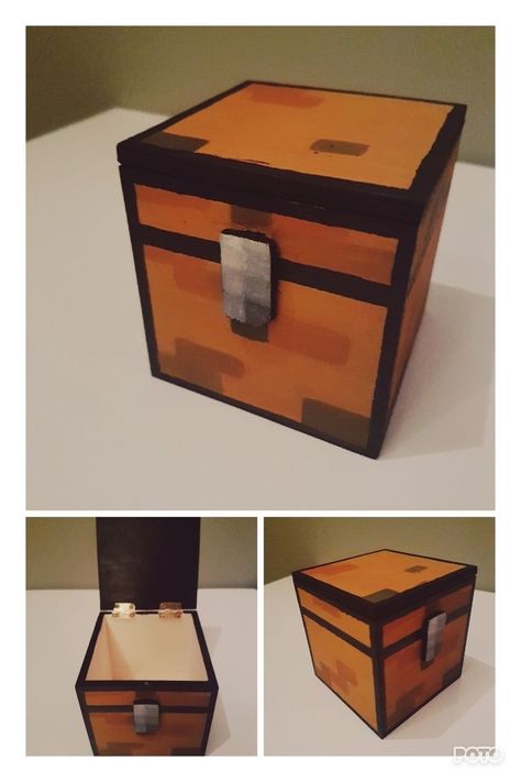 Minecraft Cardboard Diy, Shulker Box Minecraft, Minecraft Gift Ideas Diy, Minecraft Treasure Chest, Minecraft Painting Ideas, Minecraft Gift Ideas, Diy Minecraft Decorations, Minecraft Chest, Minecraft Box