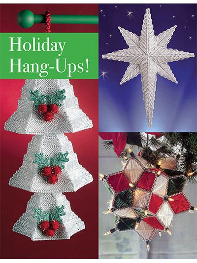 Christmas Holiday Hang-Ups! Plastic Canvas Pattern – Needle Work Free Plastic Canvas Patterns To Download, Plastic Canvas Candle, Celestial Christmas, Plastic Canvas Books, Plastic Canvas Pattern, Plastic Canvas Ornaments, Plastic Mesh, Plastic Canvas Christmas, Plastic Canvas Patterns Free