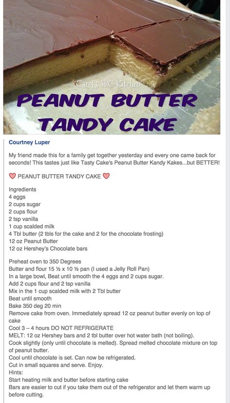 10 regular size Hershey Bars with 2 TBS. butter Tandy Cake, Camping Snacks, No Cook, Vanilla Cake Mixes, Peanut Butter Cake, Peanut Butter Desserts, Peanut Butter Recipes, How Sweet Eats, Cake Ingredients